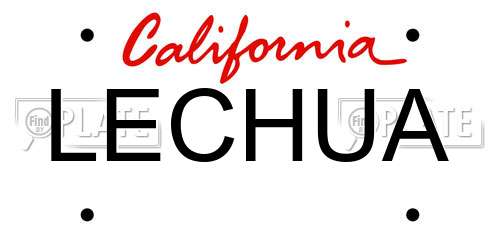 LECHUA California License Plate
