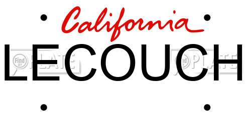 LECOUCH California License Plate