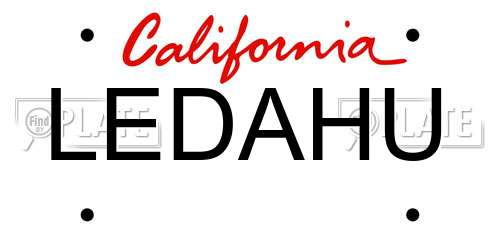 LEDAHU California License Plate