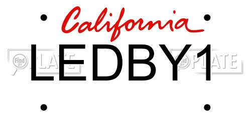 LEDBY1 California License Plate