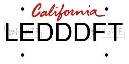 LEDDDFT California License Plate