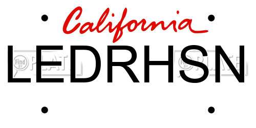 LEDRHSN California License Plate