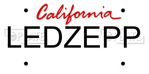 LEDZEPP California License Plate
