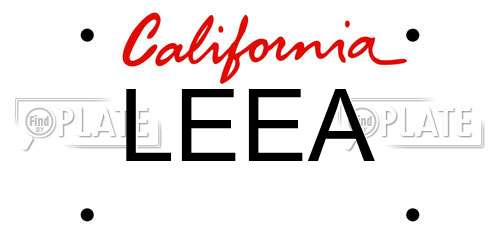 LEEA California License Plate