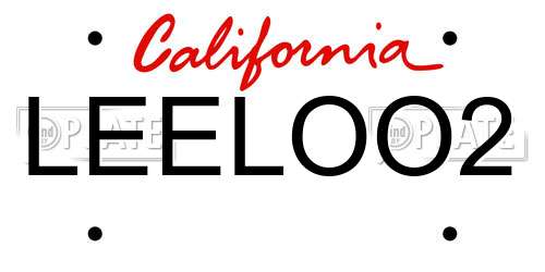LEELOO2 California License Plate
