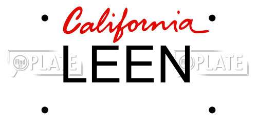 LEEN California License Plate