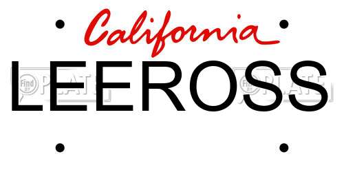 LEEROSS California License Plate
