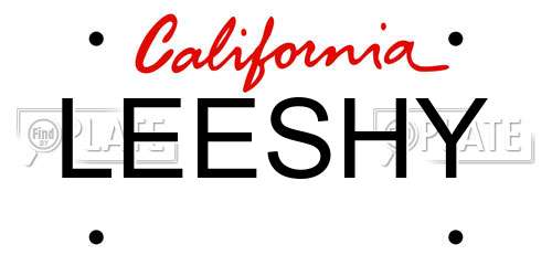 LEESHY California License Plate