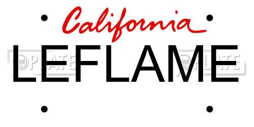 LEFLAME California License Plate