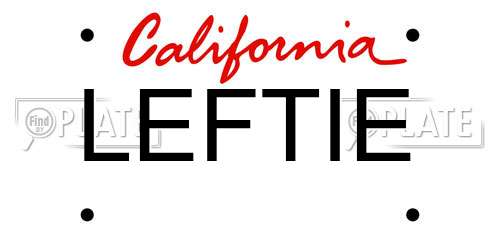 LEFTIE California License Plate