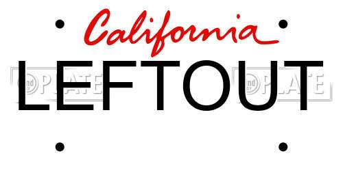 LEFTOUT California License Plate