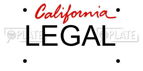 LEGAL California License Plate
