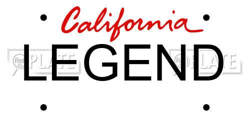 LEGEND California License Plate