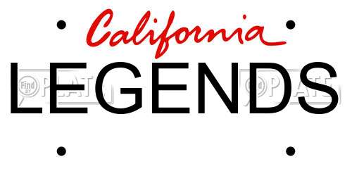 LEGENDS California License Plate