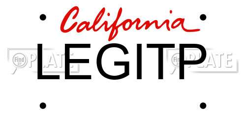 LEGITP California License Plate