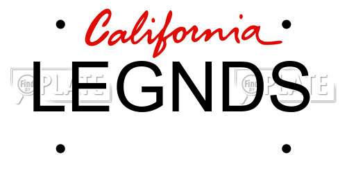 LEGNDS California License Plate
