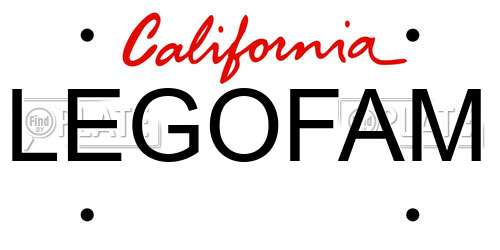 LEGOFAM California License Plate