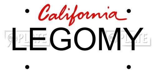 LEGOMY California License Plate