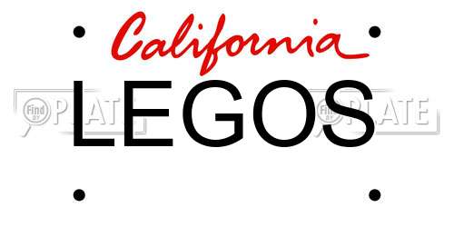 LEGOS California License Plate