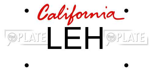 LEH California License Plate