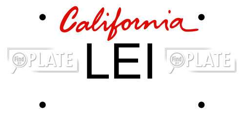 LEI California License Plate