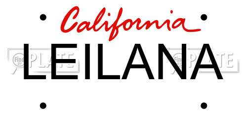 LEILANA California License Plate
