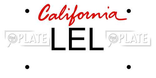 LEL California License Plate