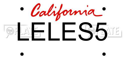 LELES5 California License Plate