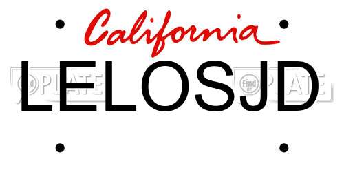 LELOSJD California License Plate