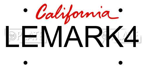 LEMARK4 California License Plate