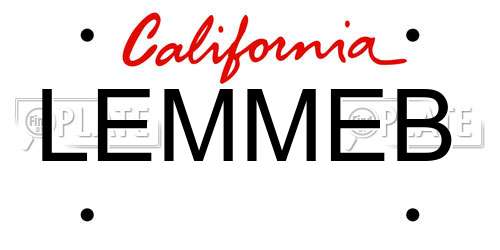 LEMMEB California License Plate