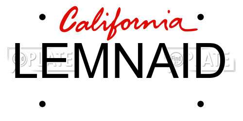 LEMNAID California License Plate
