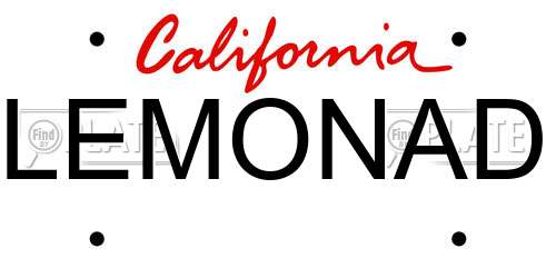 LEMONAD California License Plate