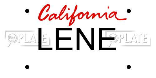 LENE California License Plate