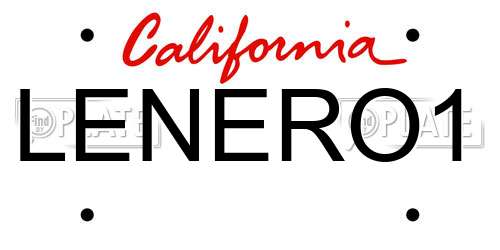 LENERO1 California License Plate