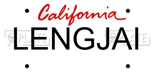 LENGJAI California License Plate