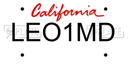 LEO1MD California License Plate