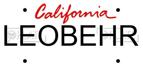 LEOBEHR California License Plate