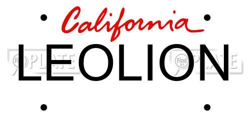 LEOLION California License Plate