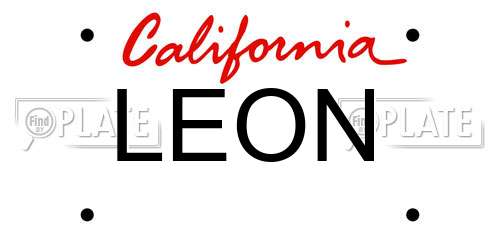 LEON California License Plate