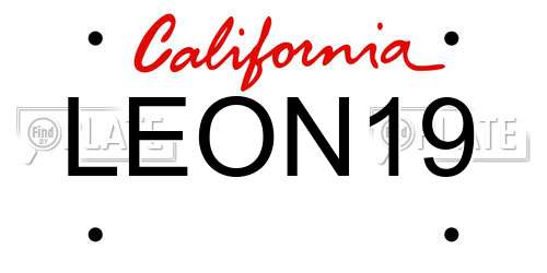 LEON19 California License Plate