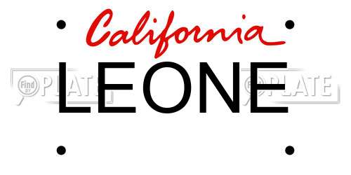 LEONE California License Plate