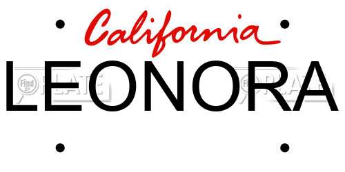 LEONORA California License Plate