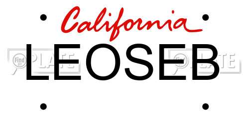 LEOSEB California License Plate