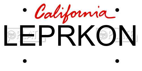 LEPRKON California License Plate