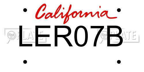 LER07B California License Plate