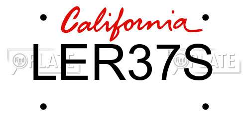 LER37S California License Plate