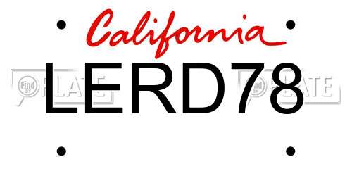 LERD78 California License Plate