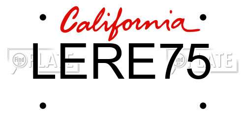 LERE75 California License Plate