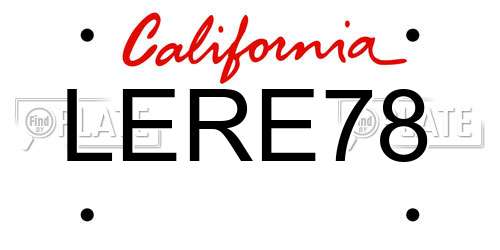 LERE78 California License Plate
